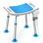 Loyoda FSA/HSA Eligible Lightweight Shower Chair for Inside Shower and Tub, 6 Height-Adjustable Shower Bench with Padded Seat & Suction Feet, Non-Slip Shower Stool for Elderly and Disabled (400 lbs)