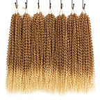Dorsanee Ombre Blonde Passion Twist Hair 18 Inch 7 Packs Water Wave Crochet Hair Long Bohemian Curly Braiding Hair for Butterfly Locs, Faux Locs, Boho Style Spring Twist Crochet Braids (27/613#)