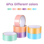 Toyvian 6 Rolls of Sticky Ball Tape Candy Color Decompression Adhesive Tape for Adults DIY Rainbow Ball Toy