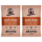 Dr. Squatch Beast Wipes - Flushable Adult Wipes for Men - Soothing and Refreshing - 2 Pack Wood Barrel Bourbon