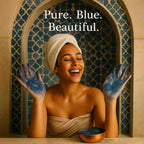 Feriha Moroccan Black Soap, Indigo, Sahara Nila, 100% Natural, Artisan Beldi Soap, Crafted & Packed in Morocco - Traditional Hammam Formula