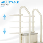 Outvita 3 Steps Heavy-Duty Safety Pool Ladder for Above Ground Swimming Pools up to 60", 400lbs Capacity, Stair Entrance with Handrails(Beige)