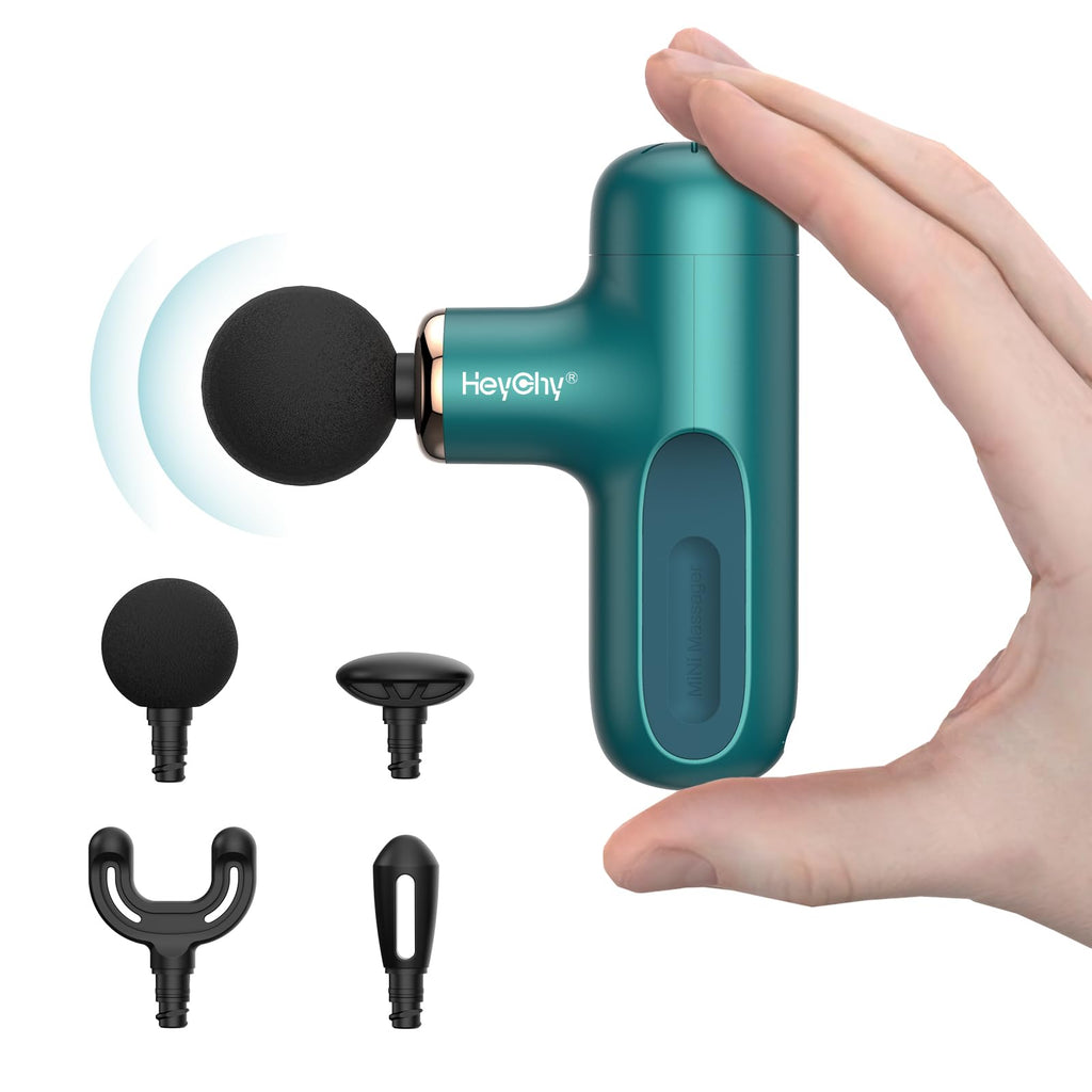 HEYCHY Super Mini Massage Gun, Percussion Deep Tissues Muscle Massager, Compact Sports Travel Massage Gun, Portable Handheld Massager for Home, Gym, Office, Outdoors