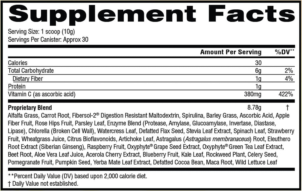 Institute For Vibrant Living All Day Energy Greens, Green Superfood Powder, 11.36 Oz Container, All Natural No Synthetics Or Chemical Additives