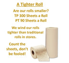 Purafide 100% Bamboo, thick 3-ply toilet paper, tree-free, unbleached, sustainable, 300 sheets per roll (TP 8 rolls)