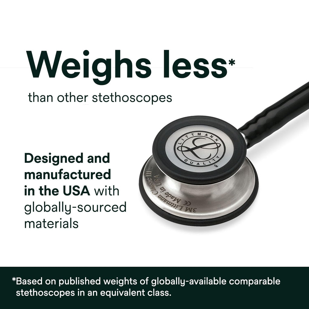 3M Littmann Classic III Monitoring Stethoscope, 5962, More Than+C19:C70 2X as Loud, Weighs Less, Stainless Steel Mirror-Finish Chestpiece, 27" Pearl Pink Tube, Pink Stem, and Smoke Headset