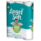 ANGEL SOFT Toilet Paper Bath Tissue, 12 Double Rolls, 260+ 2-Ply Sheets Per Roll