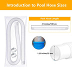 1-1/4-Inch Replacement Pool Hoses for Intex Coleman Bestways Above Ground Pools,1.25" Diameter Pool Hose Compatible with Intex Pump Models #607/#637 (White- 2 Pack)