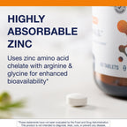 Metagenics Zinc A.G. - Highly Absorbable Zinc with Arginine & Glycine Chelates - Supports Immune Function, Bone Health, Skin & Energy Metabolism - Non-GMO & Gluten-Free - 60 Tablets