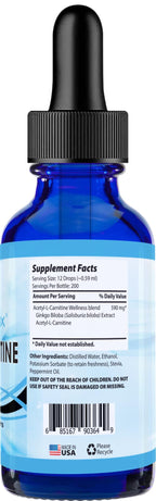 Absonutrix Acetyl L-Carnitine, 593mg per Serving, 200 Potent Servings, Quick Absorption Liquid Drops, Gluten-Free, Third-Party Tested, GMP-Certified, Non-GMO, Made in USA