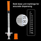 U-100 1/2ml 31ga Disposable Syringe and 31G x 6 mm (1/4’’), 20Pack
