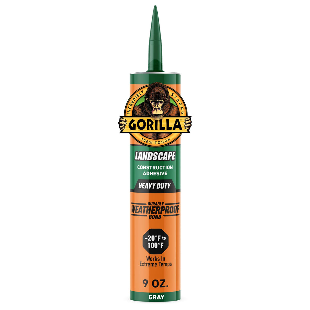 Gorilla Landscape Construction Adhesive, Heavy Duty, 9 fl. oz. Cartridge