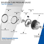 SENCTRL 0-60 Psi Low Pressure Gauge, 1/4 NPT Back Mount