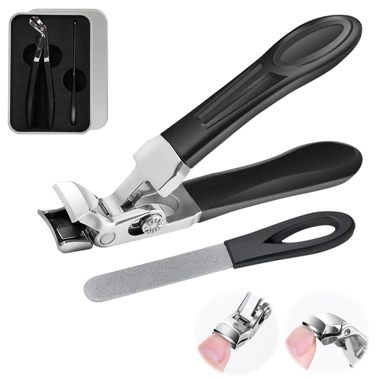 Ribili ClipMaster Pro,Dotmalls ClipMaster Pro,Grishay ClipMaster Pro,Clip Master Pro for Thick Nails,Large Angled Head Toenail Clippers with Wide Opening for Elderly Seniors(1Pcs)