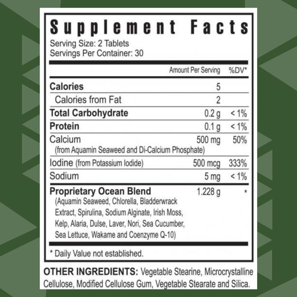 Youngevity Ultimate Ocean's Gold – Supports Thyroid Health, Heart Function, and Hormone Balance with Ocean-Derived Nutrients - 60 Tablets (Pack of 2)