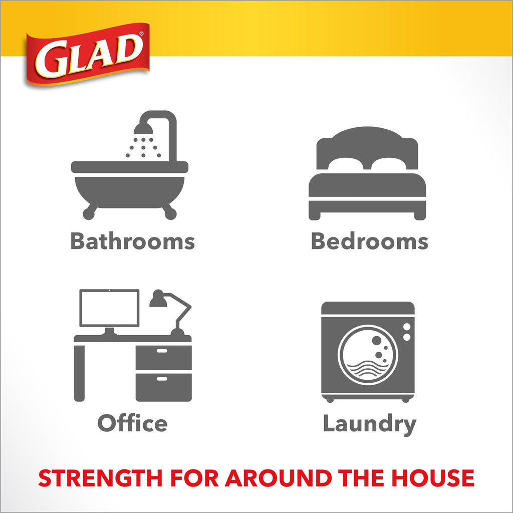 Glad Medium Trash Bags, 8 Gallon, Fragrance Free Garbage Bags with Drawstring, 80 Count