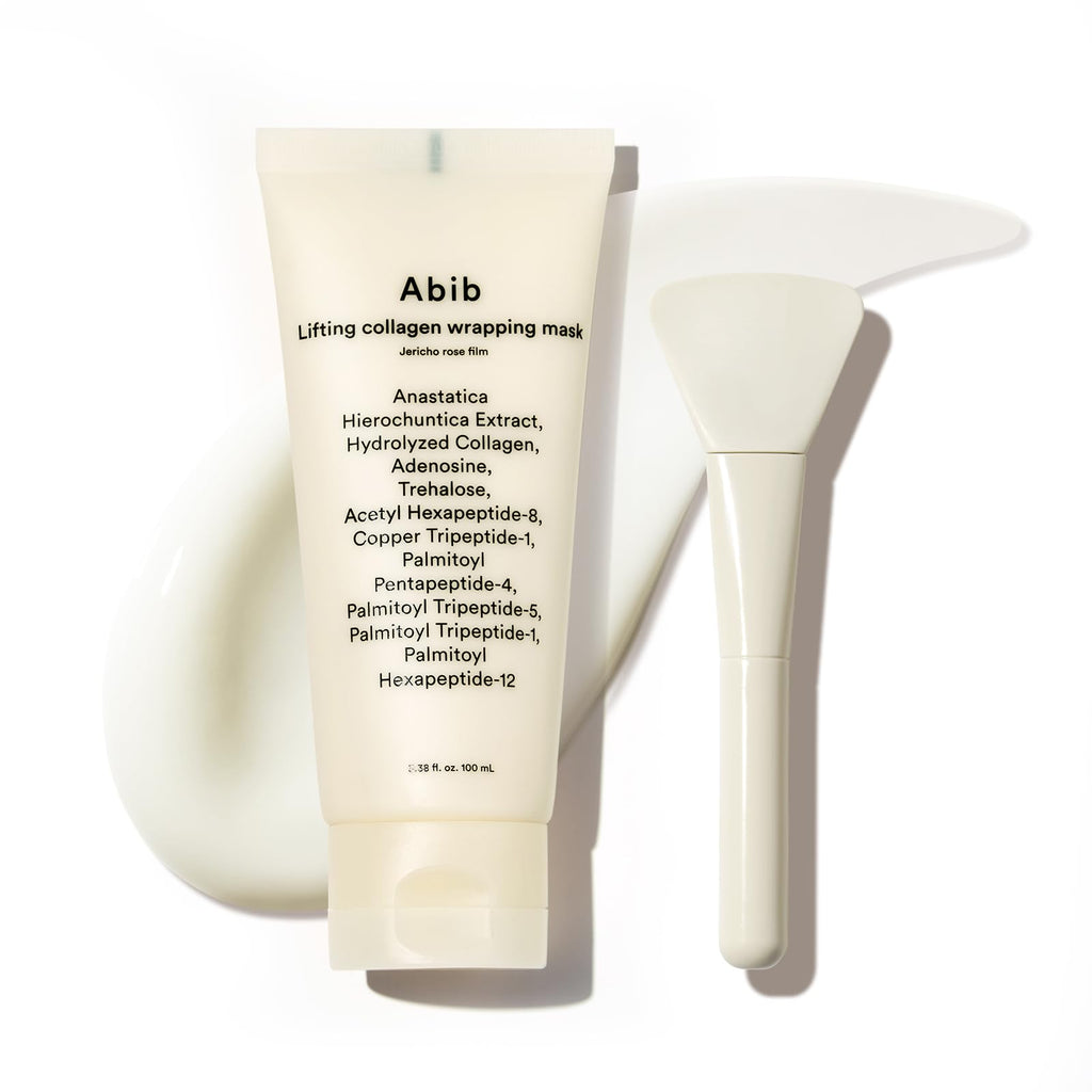 Abib Lifting Collagen Wrapping Mask Jericho Rose Film 3.38 fl oz, Includes Applicator, Peel-Off Face Mask, Peptides and Hydrolyzed Collagen, Improves Elasticity and Pore Appearance, Korean Skincare