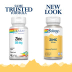 Zinc 50mg Solaray 100 Veg Cap - Pack of 3
