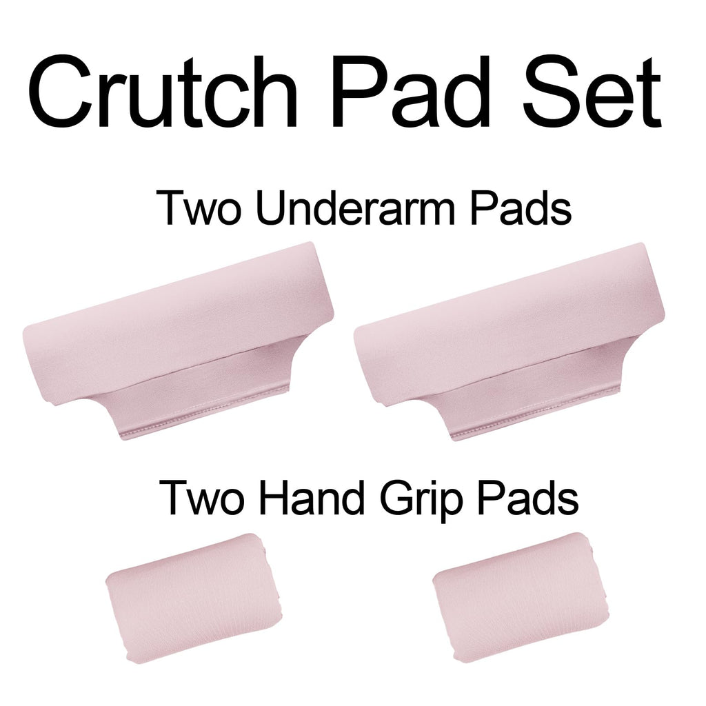 Underarm Crutch's Pad and Hand Grip Covers Universal Forearm Handle Padded Cushion Sets Accessories for Crutches Pads for Armpits (Pink)