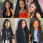 Leeven Pre-twisted butterfly locs crochet hair 24 Inch Blonde BoHo Butterfly Faux Locs Crochet Braids Hair Distressed Butterfly Loc Hair Extensions for Women 27#