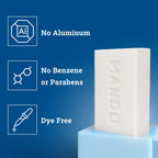 Mando Acidified Cleansing Bar - 24-Hour Odor Control - Removes Odor Better than Soap - Moisturizing Formula - SLS Free, Paraben Free - Safe For Sensitive Skin - Bourbon Leather
