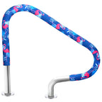 Junkin 4 Feet Pool Handrail Cover Tropical Flamingo Hook and Loop Inground Swimming Pools Hand Rail Ladder Handles Cover Safety Anti-Slip Cool Touch Heat Resistant Rail Grip Handles Sleeve Blue Grip