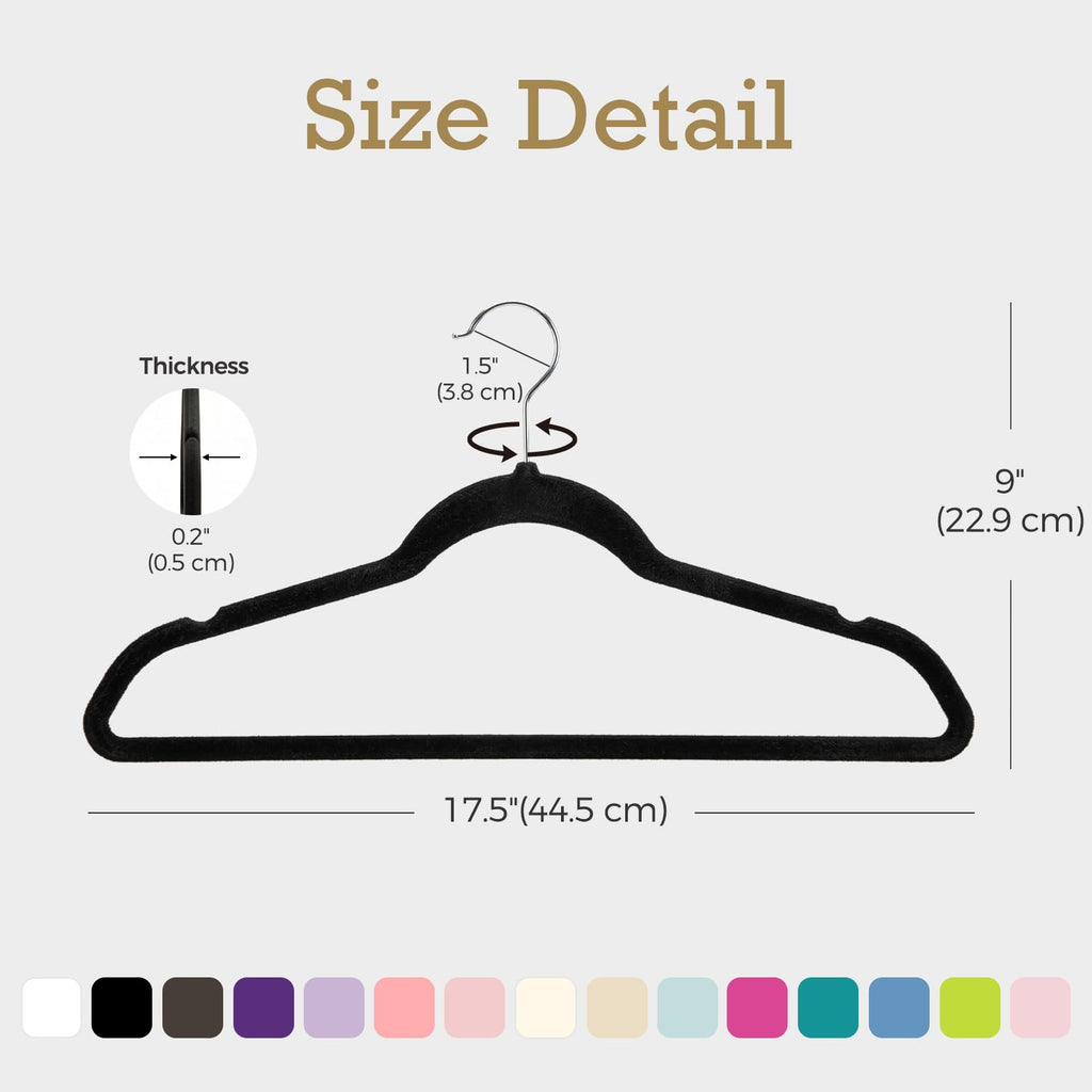 HOUSE DAY Black Velvet Hangers 60 Pack, Premium Non Slip Clothes Hangers