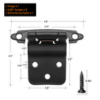 Ravinte 3/8" Inset Matte Black Cabinet Hinges 60 Pack (30 Pairs)
