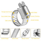 WINL Stainless Steel Hose Clamps (SAE#64 (2-1/2" ~ 4-1/2"))