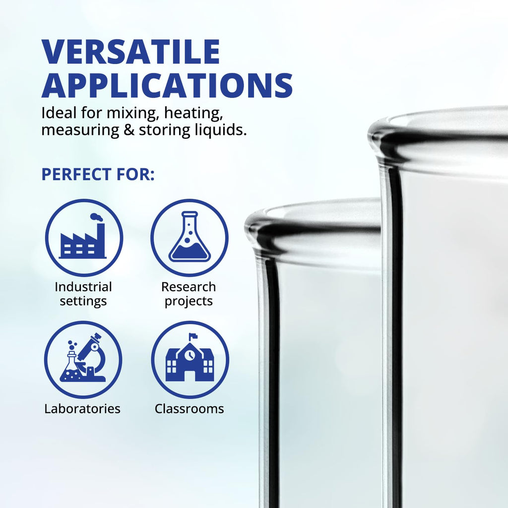 United Scientific™ Borosilicate Glass Beaker, 1000ml, Autoclavable, 1 Each