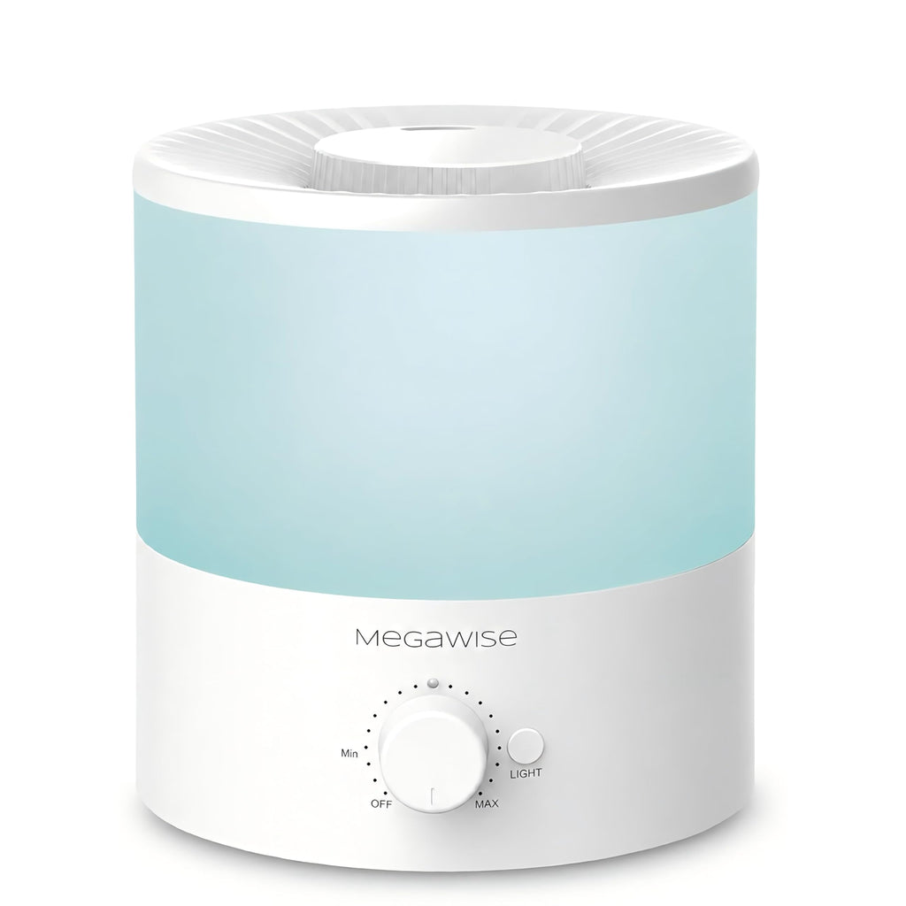 MEGAWISE 1.5L Quiet Cool Mist Humidifier, 25dB, Portable for Bedroom
