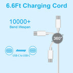YOXYDIF Replacement MacBook Air & Pro Charger, 100W USB C Power Adapter, Compatible with MacBook Pro M2, M1, Air 13/14/15/16 Inch, iPad Pro, USB-C Devices, Fast Charging, White, 7ft Cable