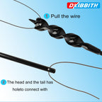 Flexible Installer Drill Bit for Pulling Wires Through Walls Ceilings and Sidewalks, 54-Inch Long, 3/8-Inch Auger with a Fish Eye Hole and Screw Point, 3/16" 3-Flat Anti-Slip Shank.