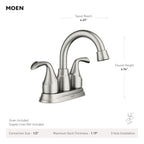 Moen Idora Chrome Two-Handle Centerset Bathroom Sink Faucet with Drain Assembly, 84115