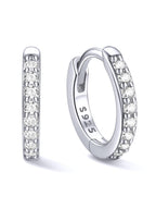 ChicSilver Silver Mini Huggie Hoop Earrings 925 Sterling Silver Earrings Cubic Zirconia Hoop Earrings for Women Cartilage Earrings Hypoallergenic 8MM