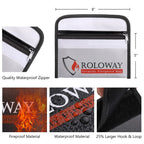 ROLOWAY Small Fireproof Bag (5 x 8 inches), Non-itchy Fireproof Money Bag for Cash, Valuables, Passport, Currency & Keys (2-Pack)