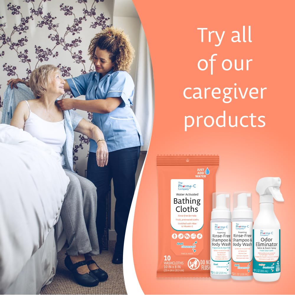 The Pharma-C Company - Foaming Rinse Free Shampoo & Body Wash [6 pack] - Hospital Tested Gentle No-Rinse Formula Leaves Hair & Body Fresh & Clean