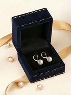 LOIPURI Genuine Freshwater Pearl Drop Earrings for Women 14K Gold Plated