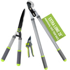 Altdorff Garden Loppers Pruning Shears, Updated 3PCS Hedge Clippers Combo Set, Branch Cutter with Compound Action, Chops Thick High Branch Ease, Professional Tree Trimmer Set Heavy Duty