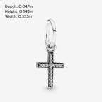 PANDORA Sparkling Cross Dangle Charm - Faith Symbol Design with Cubic Zirconia Stones - Hand-Finished - Jewelry for Her with Gift Box - Compatible with Moments & ME Charm Bracelets - Sterling Silver