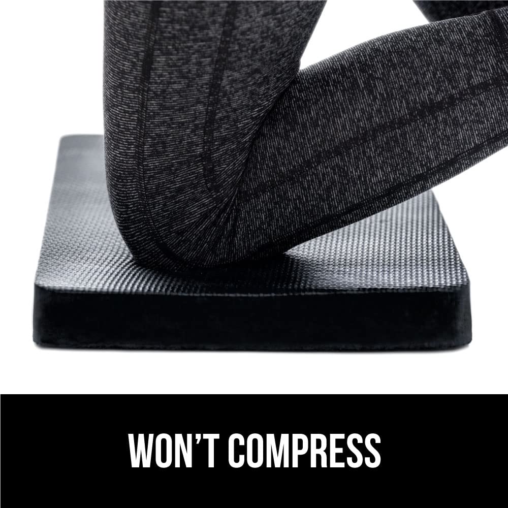 GORILLA GRIP® Extra Thick Supportive Foam Kneeling Pad, 2PK, Large Cushion Heavy Duty Knee Pads for Gardening, Baby Bath Time, Dirt and Water Resistant, Workout and Garden Supplies, 17.5x11, Black