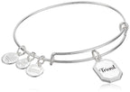 Alex and Ani Because I Love You Friend Expandable Wire Bangle for Women, United by Soul, Let The Good Times Roll Charm