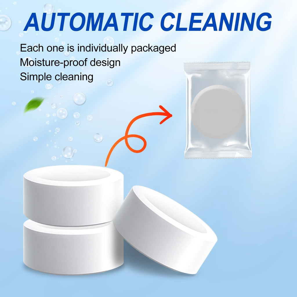 Automatic toilet cleaning tablets,50 packs-bleaching, descaling, deodorizing-water tank drop tablets, fresh smell, safe, for removing stains and scale, recommended for most toilets, cost performance