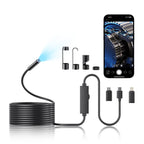 Endoscope Camera with Light, 1920P HD Borescope Camera with 8 Adjustable LED, 16.4FT Semi-Rigid Snake, IP67 Waterproof 8mm Inspection for iOS and Android (Single-Lens)
