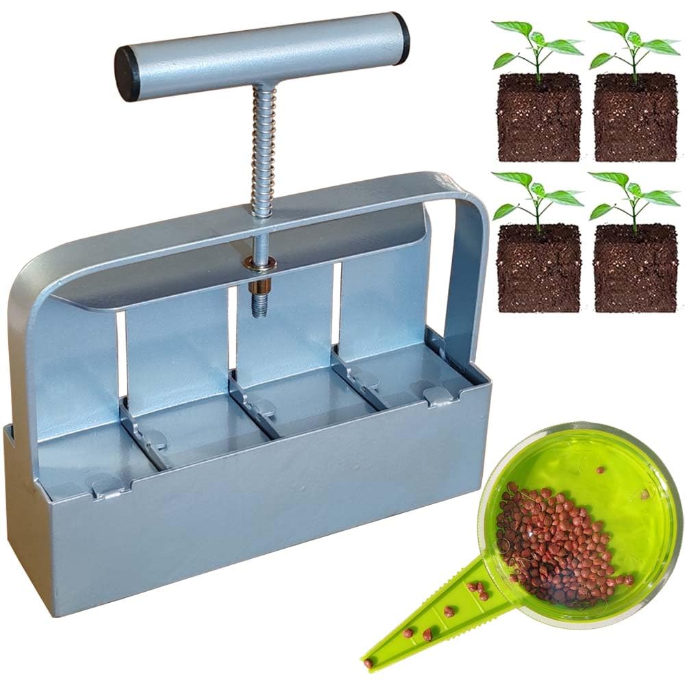 2 Inch 4-Cell Handheld Heavy Duty Soil Block Maker for Seed Starting