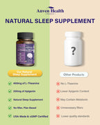 Anven Health 400mg L-Theanine with 200mg Apigenin Supplement for Sleep-Natural Relaxation & Stress Relief - Gluten Free,Non-GMO, Zero Fillers - Made in USA | 60 Veggie Capsules