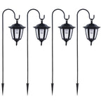 Dynaming 4 Pack Solar Hanging Lights Outdoor, Solar Powered Garden Decorative Lanterns with 4 x 38 Inch Shepherd Hooks, Waterproof Landscape Lighting for Lawn Patio Yard Pathway Driveway, Warm White