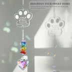 Dog Memorial Gifts, K9 Dog Memorial Crystal Suncatcher, Pet Loss Gift, Pet Sympathy Remembrance Bereavement Gifts (Color-Pet Paw)