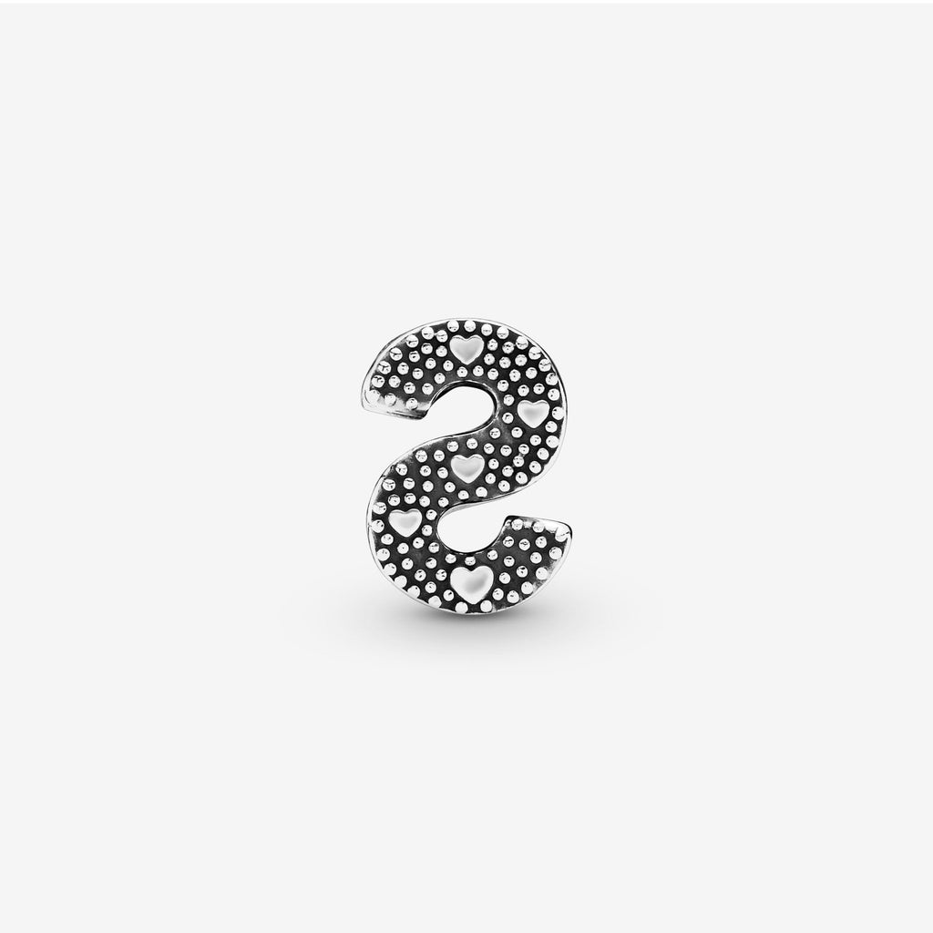 PANDORA Letter S Alphabet Charm - Compatible Moments - Gift for Her - Made with Sterling Silver - with Gift Box