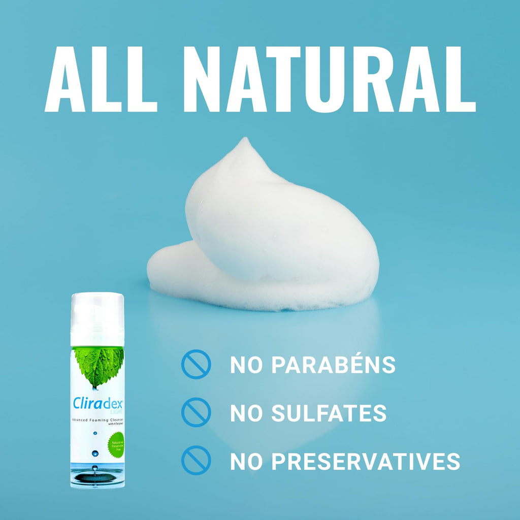 Cliradex Foam - Gentle Eyelid Cleanser & Eyelash Conditioner | Daily Facial Cleanser & Safe Solution for Eyelid Hygiene - 1.5oz 4-Terpineol Formula